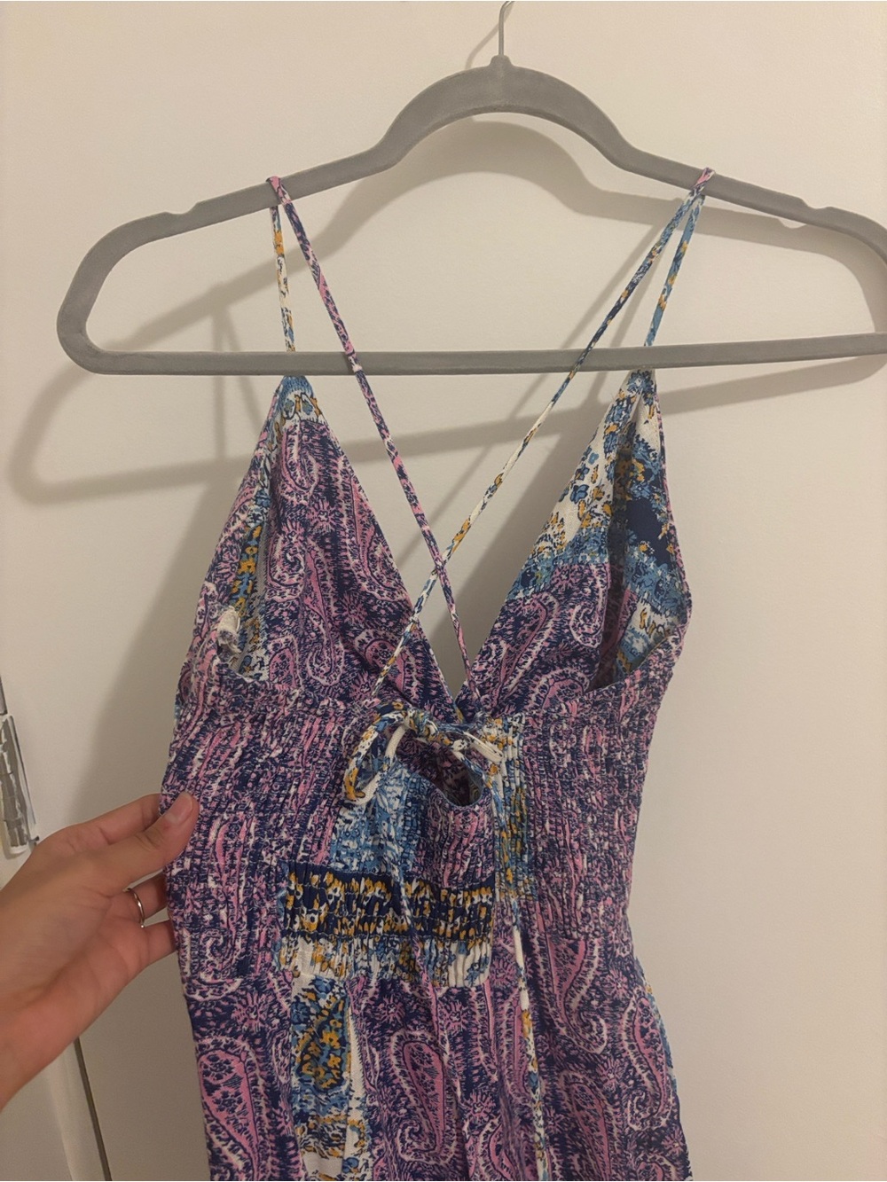 Zara Pink and Blue Paisley Print Sundress - Picture 5 of 6